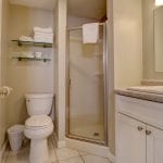 Room 238, private bathroom with shower, no tub.