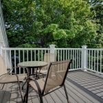 Fireplace Suite 336, semi-private deck with seating.