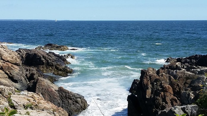 Cliff and ocean view.