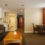 Fireplace Suites 232 & 239, dining area and kitchenette furnished with small appliances.